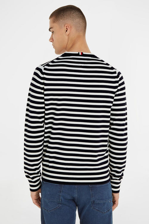 Trui streep donkerblauw