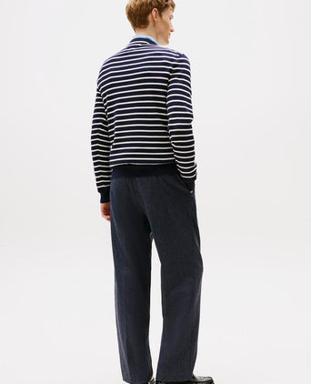 Tommy Hilfiger trui streep donkerblauw | Regular-fit