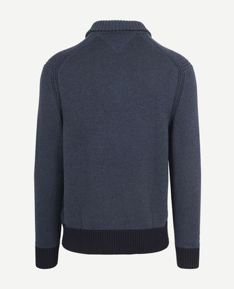 Vest mouliné donkerblauw