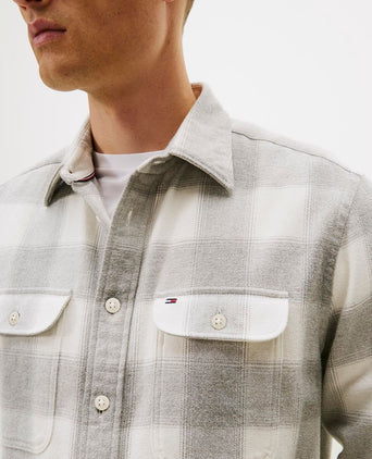 Tommy Hilfiger overshirt flanel ruit grijs | Regular-fit