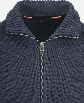 Vest mouliné donkerblauw