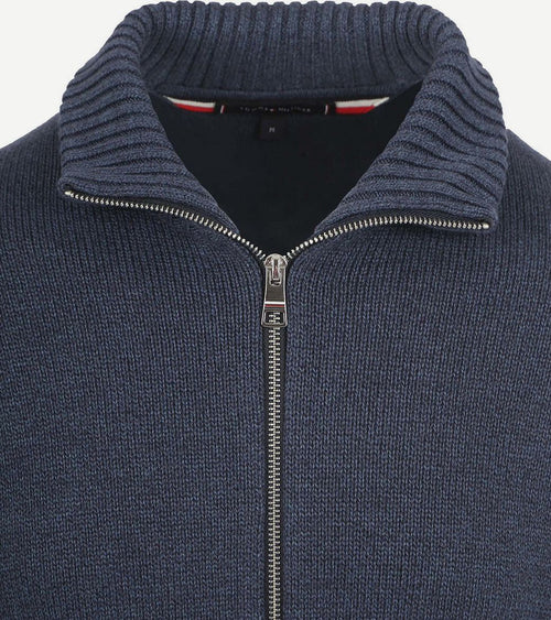 Vest mouliné donkerblauw