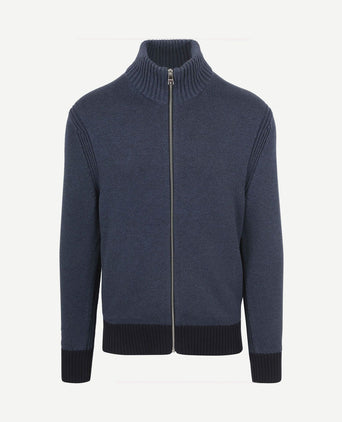Vest mouliné donkerblauw