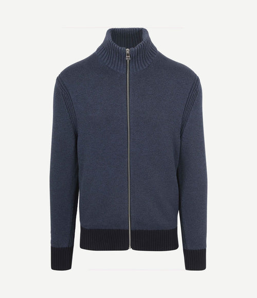 Vest mouliné donkerblauw