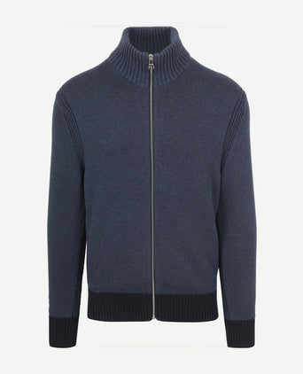Vest mouliné donkerblauw