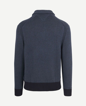 Vest mouliné donkerblauw