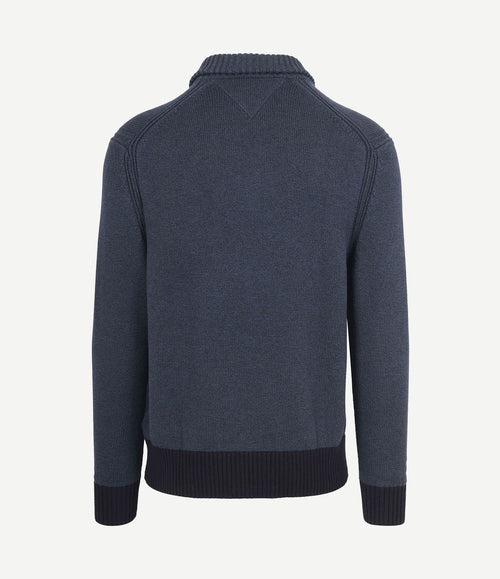 Vest mouliné donkerblauw