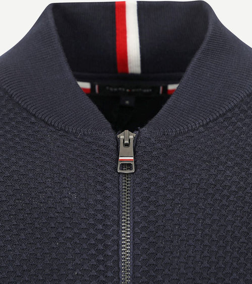 Tommy Hilfiger vest structuur donkerblauw | Regular-fit