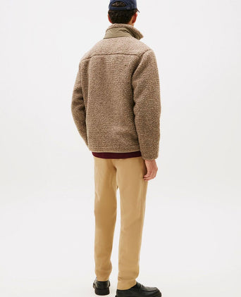 Tommy Hilfiger vest teddy fleece taupe | Regular-fit