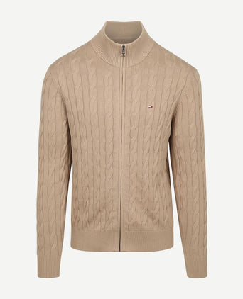 Tommy Hilfiger vest zip cable beige | Regular-fit