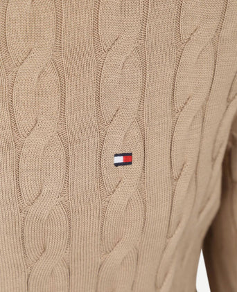 Vest zip cable beige