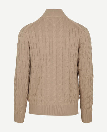 Vest zip cable beige