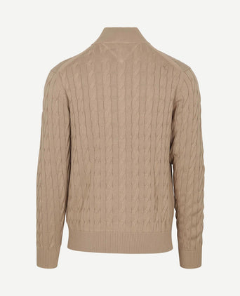 Vest zip cable beige