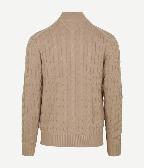 Vest zip cable beige