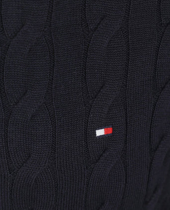 Tommy Hilfiger vest zip cable donkerblauw | Regular-fit