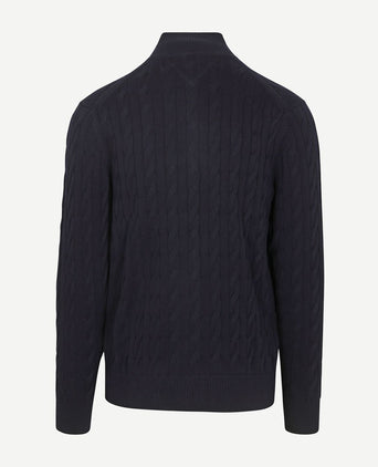 Vest zip cable donkerblauw