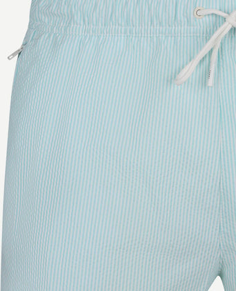 Zwembroek drawstring seersucker aqua