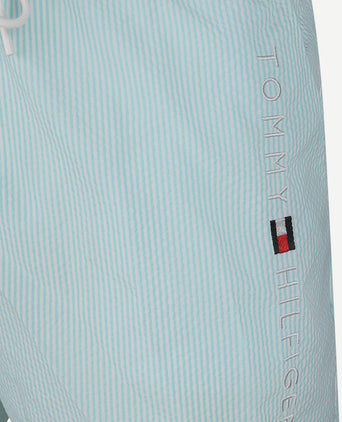 Zwembroek drawstring seersucker aqua