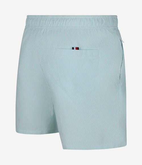 Zwembroek drawstring seersucker aqua