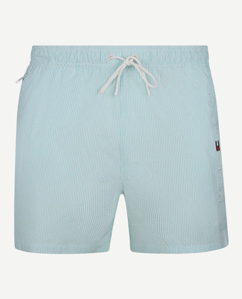 Zwembroek drawstring seersucker aqua