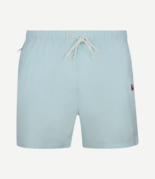 Zwembroek drawstring seersucker aqua