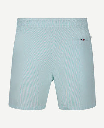 Zwembroek drawstring seersucker aqua