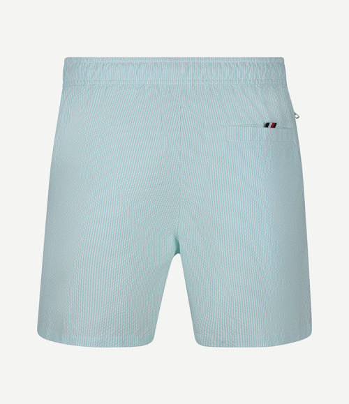 Zwembroek drawstring seersucker aqua