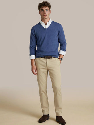 Trui cashmere v-hals kobaltblauw Trui cashmere v-hals kobaltblauw