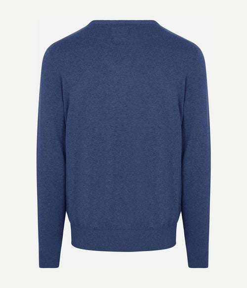 Trui cashmere v-hals kobaltblauw