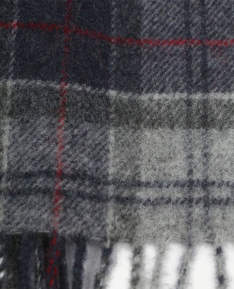 Sjaal tartan lamswol grijs
