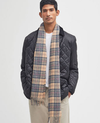 Sjaal tartan lamswol beige