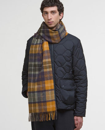 Sjaal patchwork tartan geel
