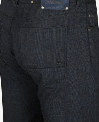 V7 rider broek ruit donkerblauw