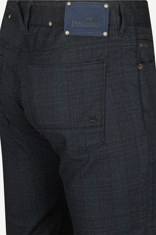V7 rider broek ruit donkerblauw