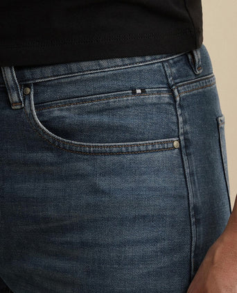 V40 rider denim short blauw
