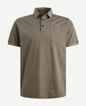 Jersey poloshirt streep taupe