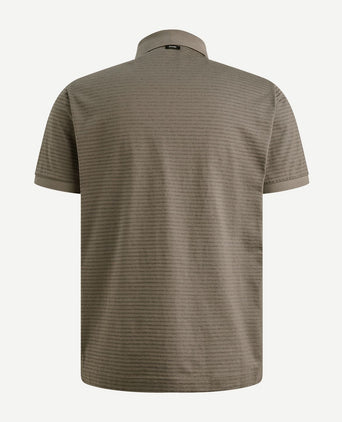 Jersey poloshirt streep taupe