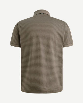 Jersey poloshirt streep taupe