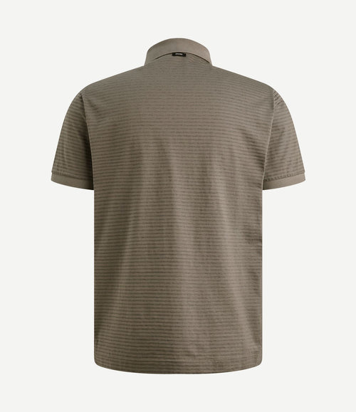 Jersey poloshirt streep taupe