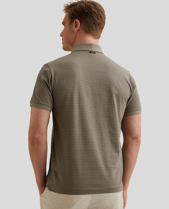 Jersey poloshirt streep taupe