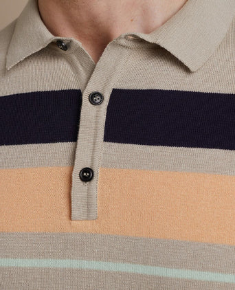 Knitted polo beige