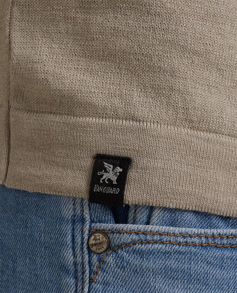 Knitted polo beige