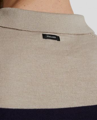 Knitted polo beige