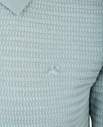 Knitted poloshirt arona blauw
