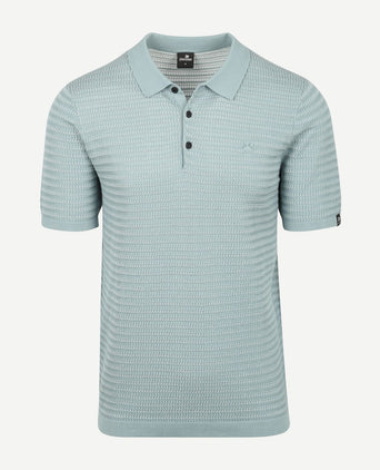 Knitted poloshirt arona blauw