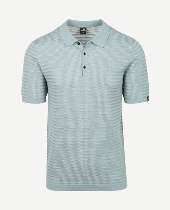 Knitted poloshirt arona blauw