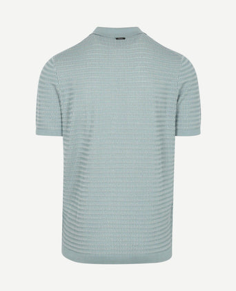 Knitted poloshirt arona blauw