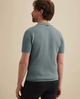 Knitted poloshirt arona blauw