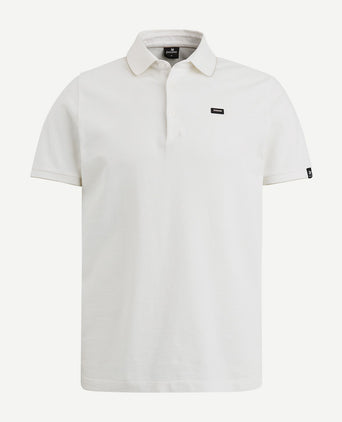 Knitted poloshirt ecru
