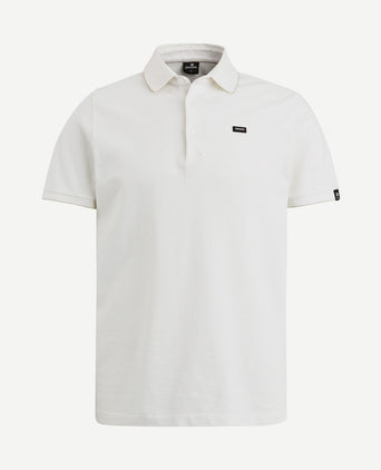 Knitted poloshirt ecru